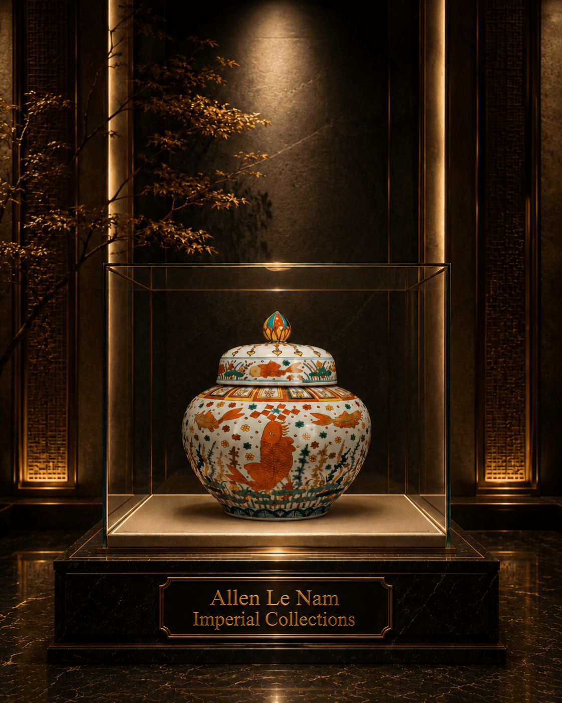 Jiajing Wucai Fish Pond Jar