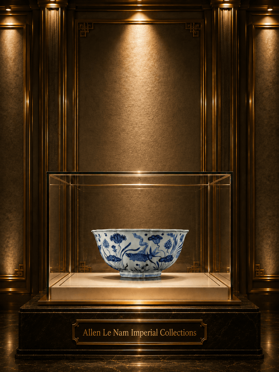 Xuande Blue & White Fishes in the Imperial Pond Bowl