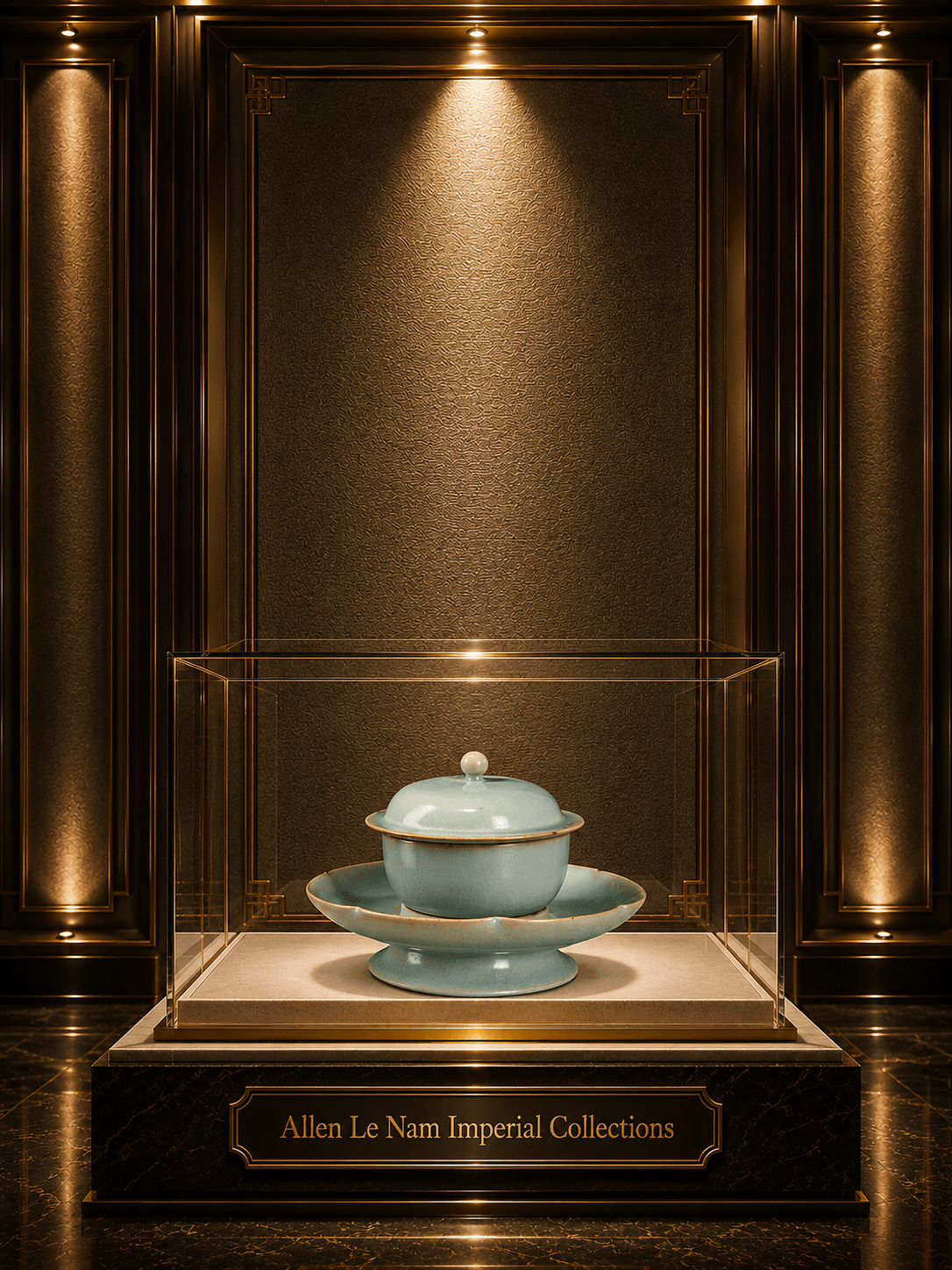 Imperial Ru Ware Palace Tea Bowl Set