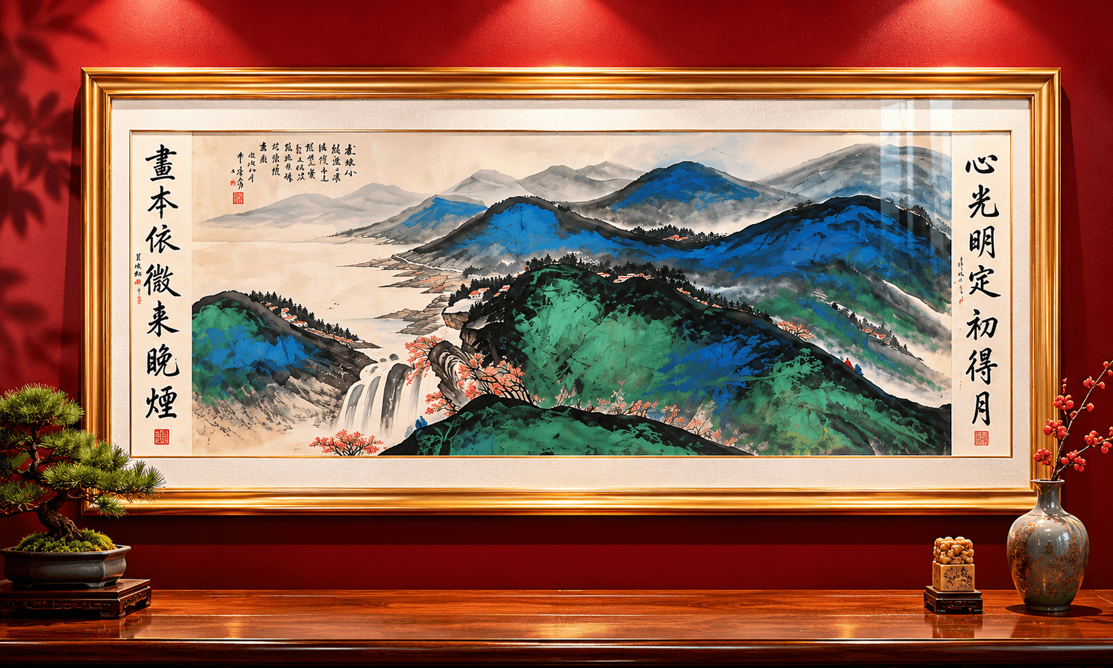 Blue-Green Mountain scape